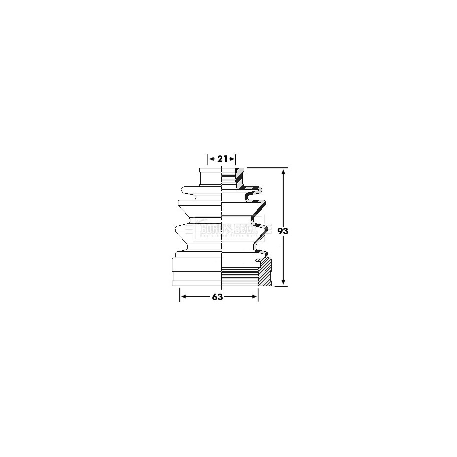 Cv Joint Boot Kit BORG & BECK BCB6245 for HYUNDAI ACCENT
