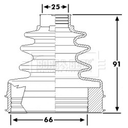 Cv Joint Boot Kit BORG & BECK BCB6265 for MINI MINI OE 31606779993