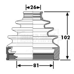Cv Joint Boot Kit BORG & BECK BCB6267 for CITROEN