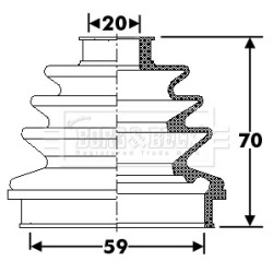 Cv Joint Boot Kit BORG & BECK BCB6281 for PORSCHE 911 OE 99634929100