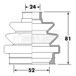 Cv Joint Boot Kit BORG & BECK BCB6305 for VAUXHALL OMEGA OE 1604251