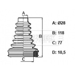 Cv Joint Boot Kit BORG & BECK BCB6319 for CHRYSLER GRAND OE 68050953AA