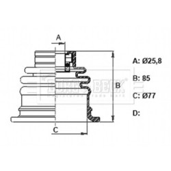 Cv Joint Boot Kit BORG & BECK BCB6327 for DACIA