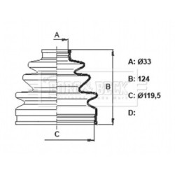Cv Joint Boot Kit BORG & BECK BCB6328 for MITSUBISHI PAJERO