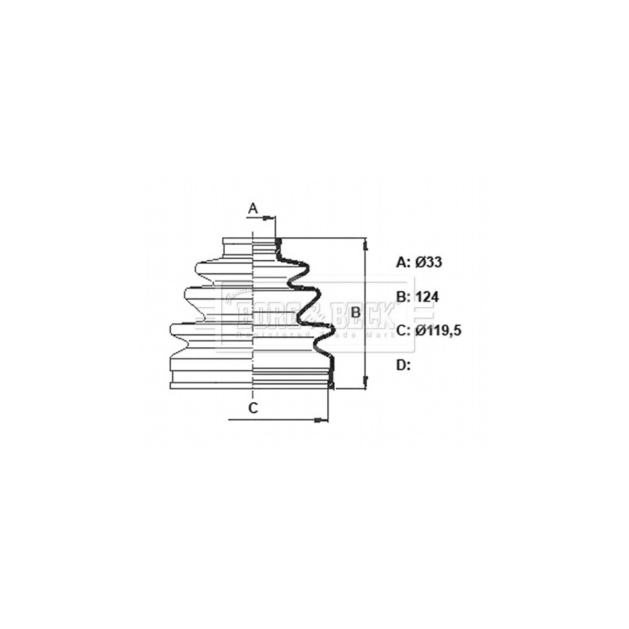 Cv Joint Boot Kit BORG & BECK BCB6328 for MITSUBISHI PAJERO