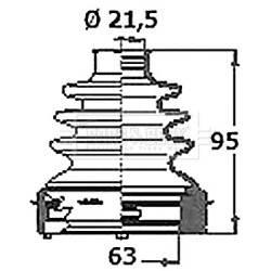 Cv Joint Boot Kit BORG & BECK BCB6335 for MINI MINI OE 31609806554