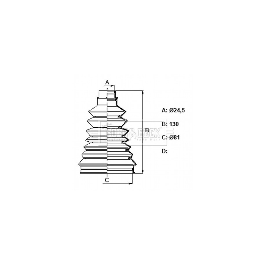 Cv Joint Boot Kit BORG & BECK BCB6337 for NISSAN KUBISTAR