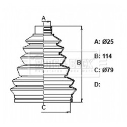 Cv Joint Boot Kit BORG & BECK BCB6375 for RENAULT OE 77012909241