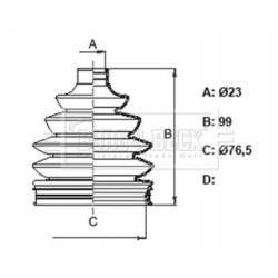 Cv Joint Boot Kit BORG & BECK BCB6376 for HYUNDAI ACCENT