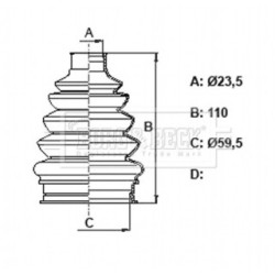 Cv Joint Boot Kit BORG & BECK BCB6382 for CHEVROLET CAPTIVA