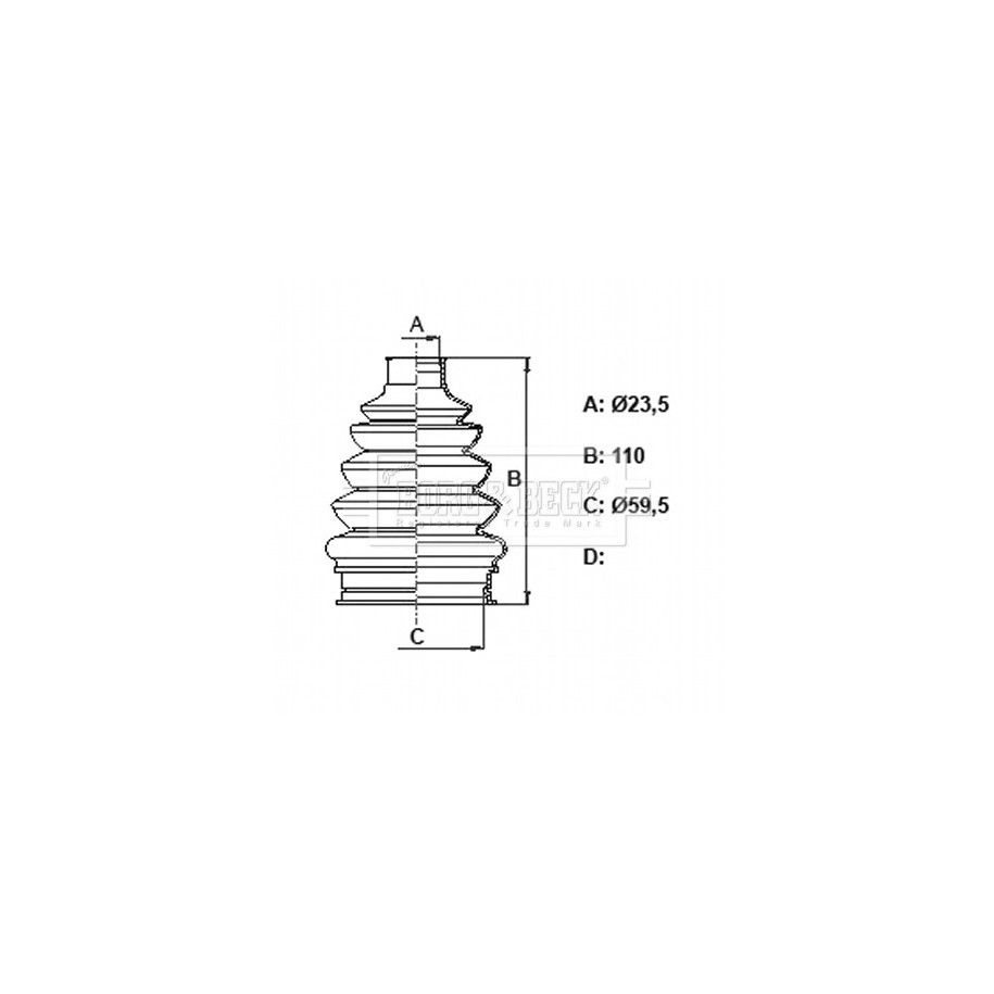Cv Joint Boot Kit BORG & BECK BCB6382 for CHEVROLET CAPTIVA