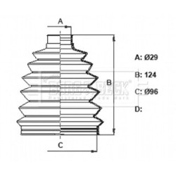 Cv Joint Boot Kit BORG & BECK BCB6384 for MERCEDES M-CLASS