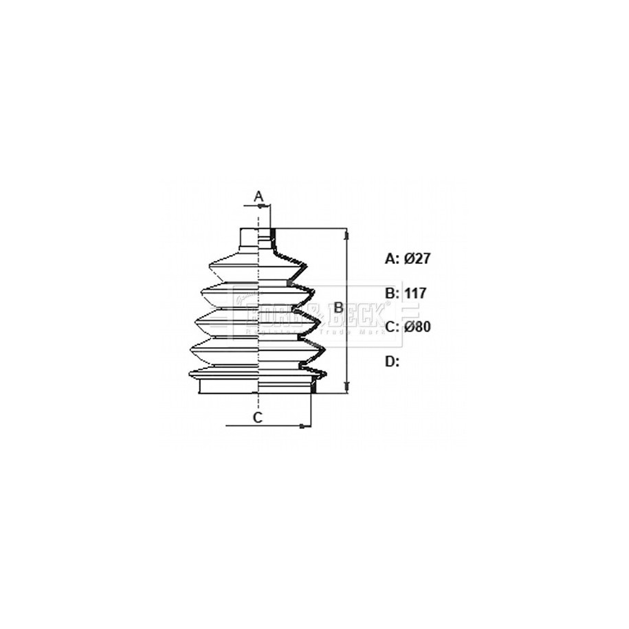 Cv Joint Boot Kit BORG & BECK BCB6387 for MERCEDES M-CLASS