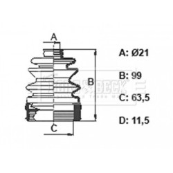 Cv Joint Boot Kit BORG & BECK BCB6394 for HYUNDAI ACCENT OE 495421R001