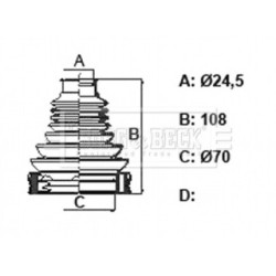 Cv Joint Boot Kit BORG & BECK BCB6396 for ABARTH