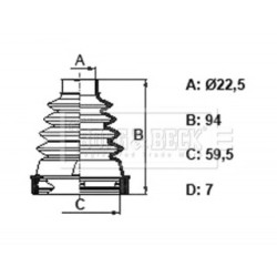Cv Joint Boot Kit BORG & BECK BCB6399 for CITROEN