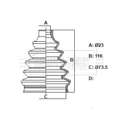 Cv Joint Boot Kit BORG & BECK BCB6426 for FORD