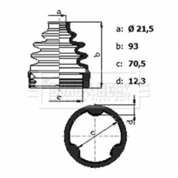 Cv Joint Boot Kit BORG & BECK BCB6441 for KIA RIO