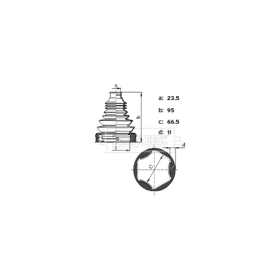 Cv Joint Boot Kit BORG & BECK BCB6444 for FORD KUGA OE 1797230