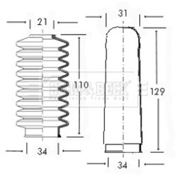 Steering Rack Boot BORG & BECK BSG3005 for VW DERBY