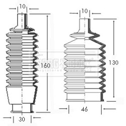 Steering Rack Boot BORG & BECK BSG3036 for FORD ESCORT