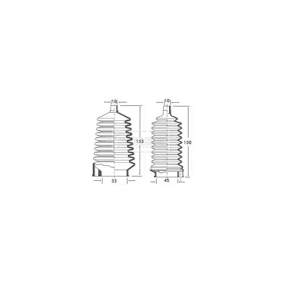 Steering Rack Boot BORG & BECK BSG3087 for FORD GRANADA