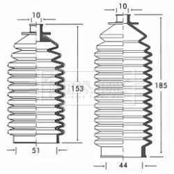 Steering Rack Boot BORG & BECK BSG3150 for VOLVO