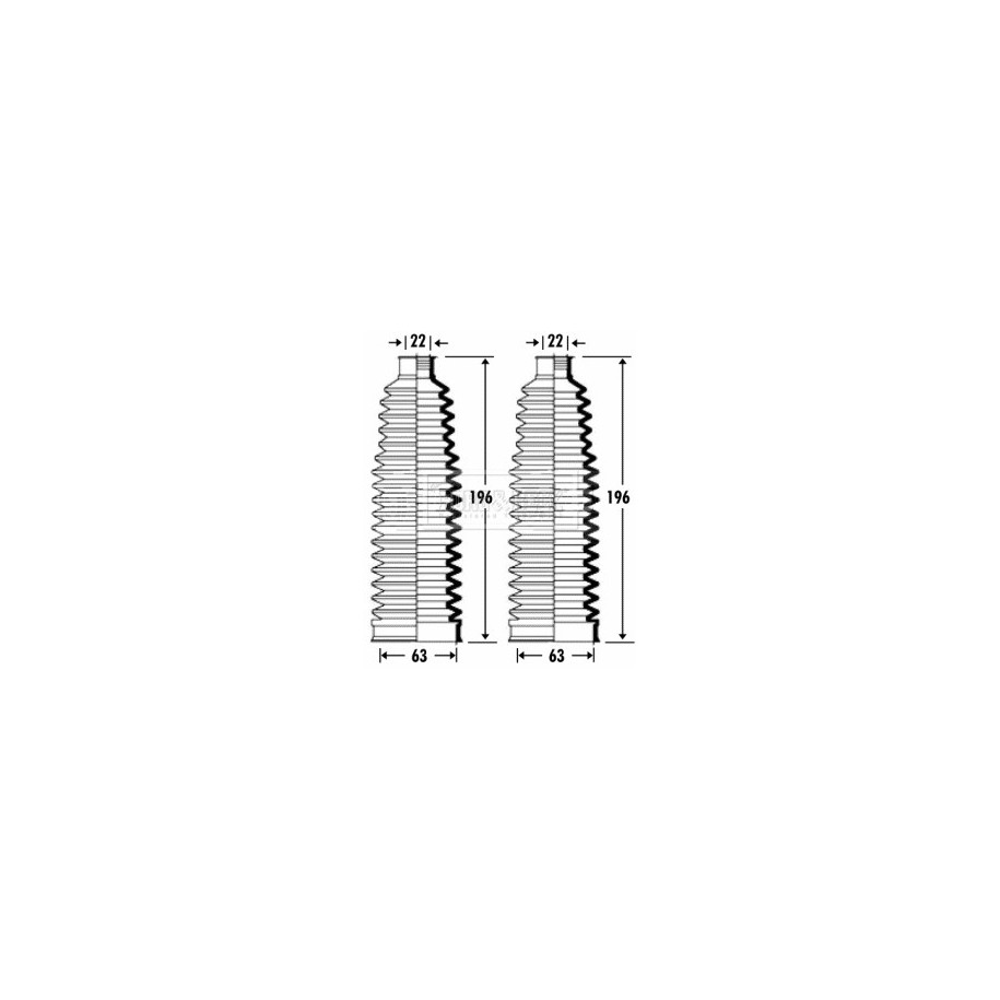 Steering Rack Boot BORG & BECK BSG3272 for AUDI