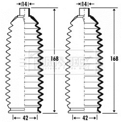 Steering Rack Boot BORG & BECK BSG3344 for MITSUBISHI SPACE