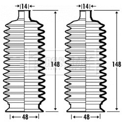 Steering Rack Boot BORG & BECK BSG3373 for TOYOTA