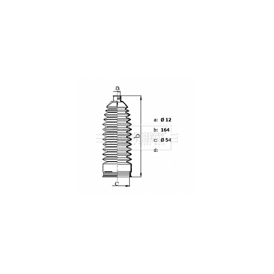 Steering Rack Boot BORG & BECK BSG3481 for SUZUKI CELERIO