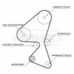 Water Pump & Timing Belt Kit BORG & BECK BTW1009 for CITROEN &more..