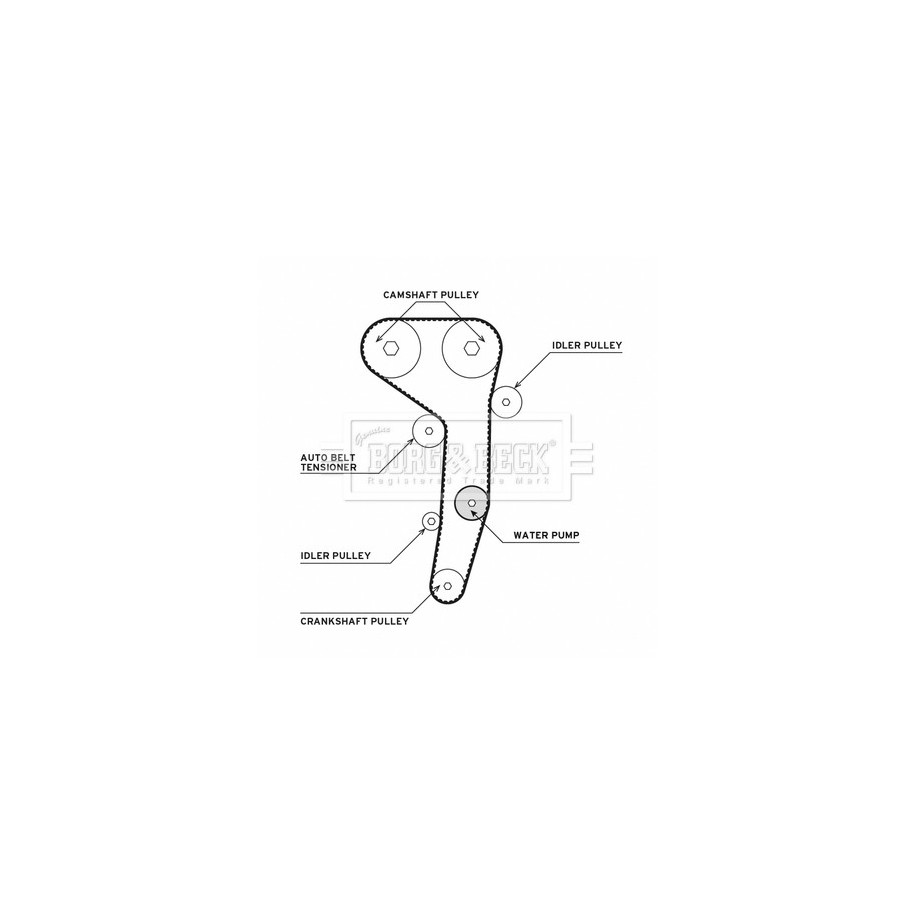 Water Pump & Timing Belt Kit BORG & BECK BTW1016 for AUDI