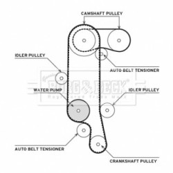 Water Pump & Timing Belt Kit BORG & BECK BTW1028 for SEAT