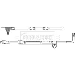 Brake Pad Sensor BORG & BECK BWL3041 for LAND ROVER OE SOE000025