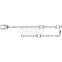 Brake Pad Sensor BORG & BECK BWL3098 for JAGUAR OE C2P12722