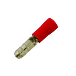 Wiring Connectors - Red - Bullet - 4.0mm - Pack Of 100 30138 (Red Pre-Insulated Terminals) Type Male Bullet Connector