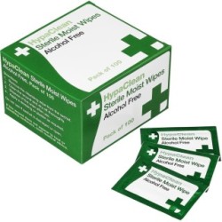 Safety First Aid HypaClean Moist Wipes - Pack of 100 D5201 (Antiseptic & Cleaning) Pack Type Sterile
