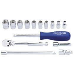 Carlyle Hand Tools 1/4 Drive 6PT Socket Set SS14015M (Socket Sets) Pack Qty 15 Piece Set