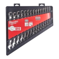 Milwaukee MAX BITE Metric Combination Spanner Set 4932464258 (Spanner Sets) Pack Qty 15