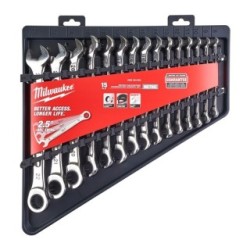 Milwaukee MAX BITE Ratcheting Metric Combination Spanner Set 4932464994 (Spanner Sets) Pack Qty 15