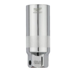Milwaukee 3/8" Drive Spark Plug Socket 4932480677 (Sockets - Specialist Automotive) Hex Size 20.8mm