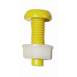 Number Plate Screws & Nuts - Pack of 50 PEARL CONSUMABLES PNP142R (Plastic Screw & Nut) Colour Yellow