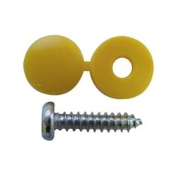 Number Plate Cap & Screw WOT-NOTS PWN099 (SelfTap Screw & Cap) Colour Yellow