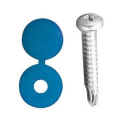 Pearl Number Plate Drill Screws & Caps - Pack Of 20 PEARL CONSUMABLES PNP959 (SelfTap Screw & Cap) Colour Blue