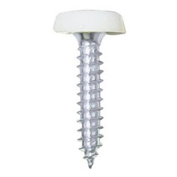 Number Plate Plastic Top Screws - Pack Of 50 PEARL CONSUMABLES PNP692 (SelfTap Screw & Cap) Colour White