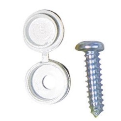 Number Plate Caps & Screws - Pack of 50 PEARL CONSUMABLES PNP145R (SelfTap Screw & Cap) Colour White