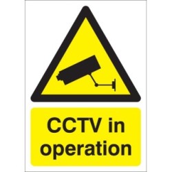 CCTV In Operation Sign - Rigid Polypropylene SIGNS & LABELS FGN00751R (Hazard Signs)