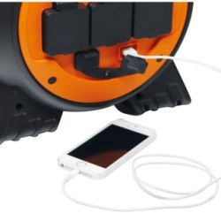 3 Way Mobile Mains Roller Power Unit with Twin USB MAYPOLE MP3767 (Electric Hook Up)