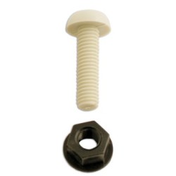 Number Plate Plastic Nut & Screw WOT-NOTS PWN086 (Plastic Screw & Nut) Colour White